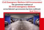 Bahrain Confirms Operational Readiness of 33 Civil Emergency Shelters Across All Governorates