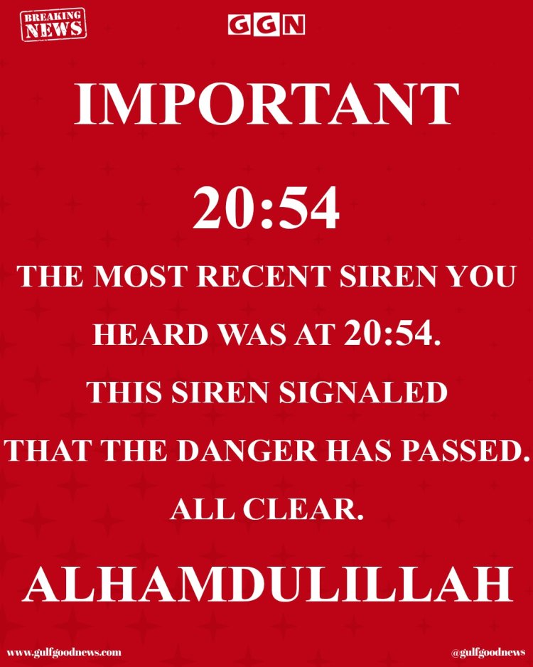 Authorities Declare All Clear After Siren Alert at 20:54