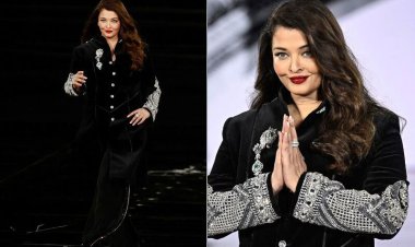 Aishwarya Rai Stuns Paris Ramp in Diamond‑Studded Sherwani by Manish Malhotra