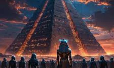 Quantum Genesys: A futuristic symphony at the Giza Pyramids merges ancient Egypt with next-gen technology