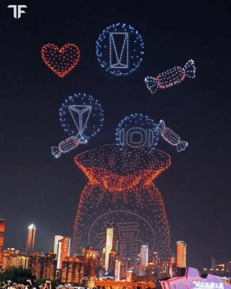 China sets new world record with 15,947 synchronized drones lighting up Beijing sky