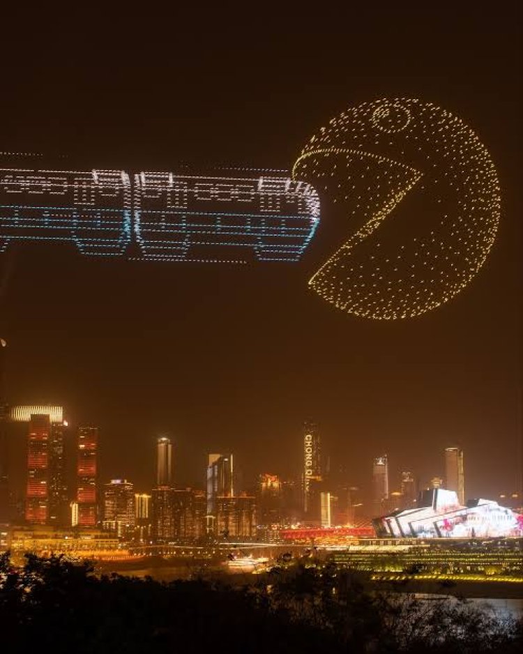 China sets new world record with 15,947 synchronized drones lighting up Beijing sky