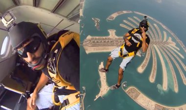 Dubai crown prince Sheikh Hamdan thrills fans with stunning skydiving footage over city landmarks
