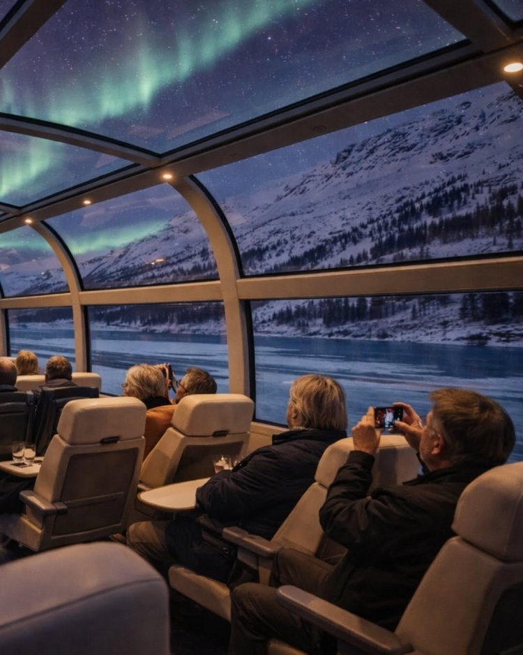 Norway launches world’s first panoramic night train designed for Northern Lights viewing