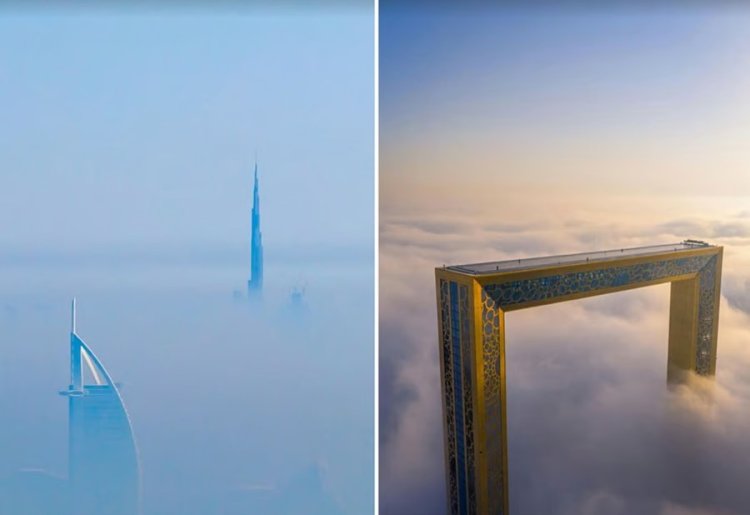 Sheikh Hamdan shares stunning Dubai Frame fog footage